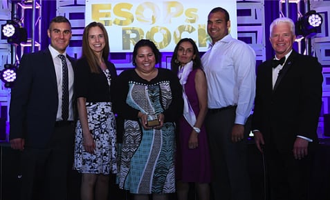 DVL staff accepting ESOP Association award